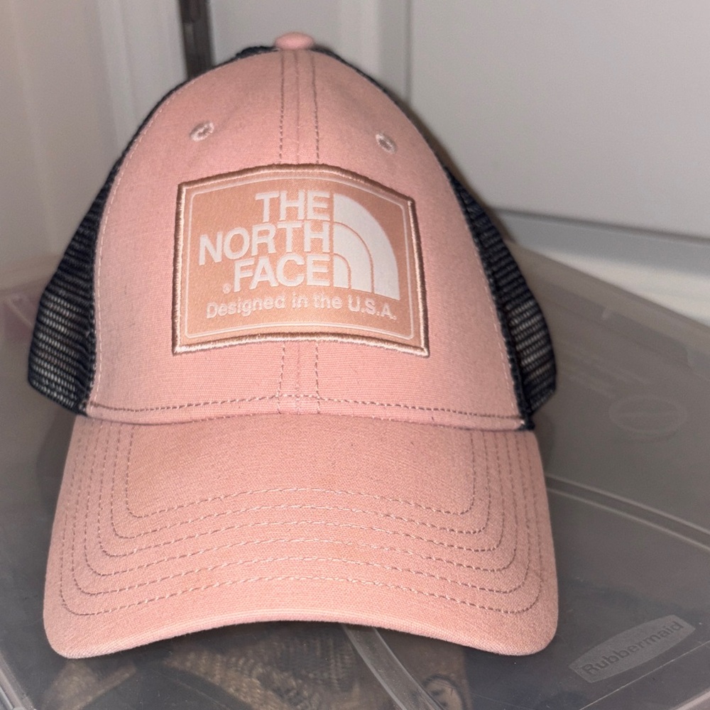 The North Face Pink and Black Mesh Trucker Hat